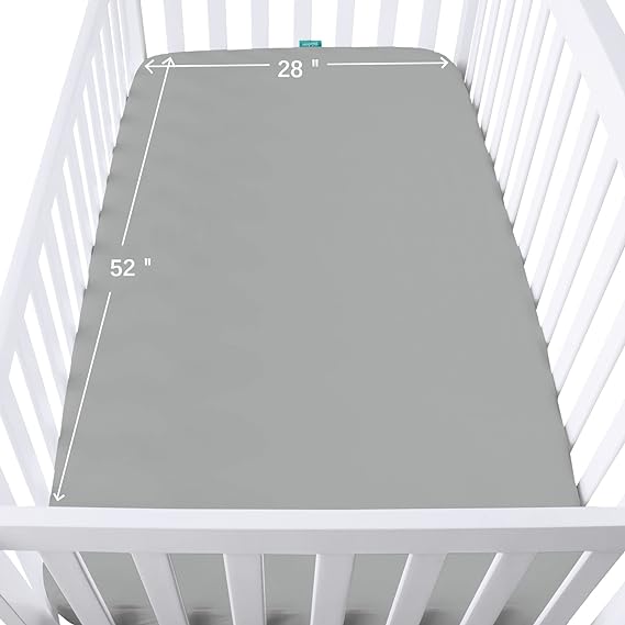 Waterproof Crib Sheet - 2 Pack, Ultra Soft Microfiber, Grey & Navy (for Standard Crib/ Toddler Bed) - Biloban Online Store
