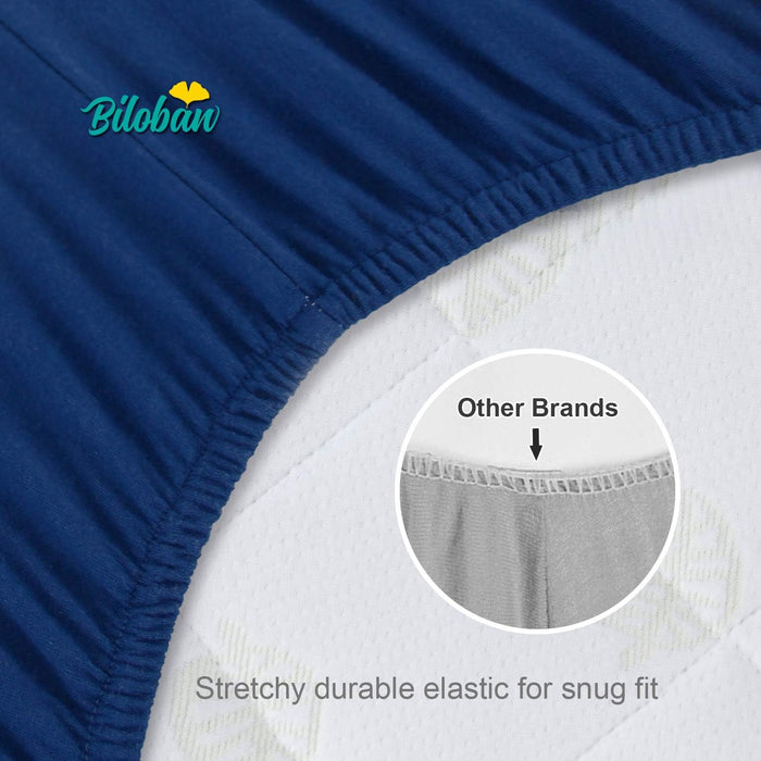 Waterproof Crib Sheet - 2 Pack, Ultra Soft Microfiber, Navy (for Standard Crib/ Toddler Bed) - Biloban Online Store