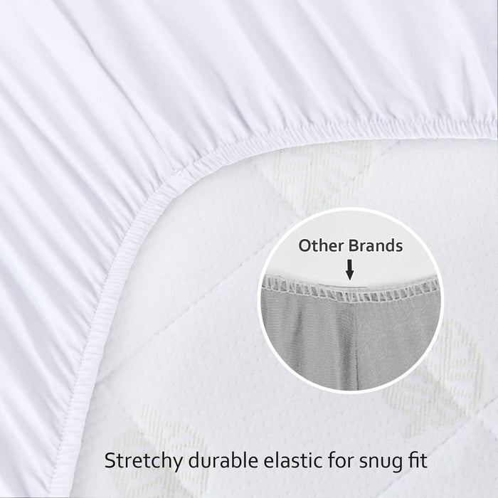Waterproof Crib Sheet - 2 Pack, Ultra Soft Microfiber, White (for Standard Crib/ Toddler Bed) - Biloban Online Store