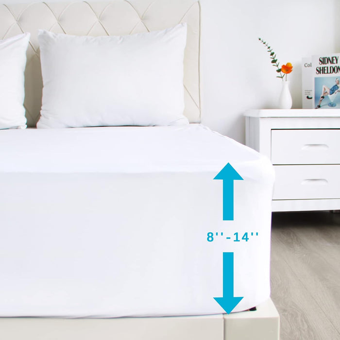Waterproof Mattress Protector Twin & Full Size, 2 Pack, Noiseless & Soft Mattress Cover with Deep Pocket Up to 14" Depth, Super Breathable & Easy Wash - Biloban Online Store