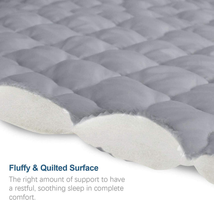 Waterproof Mattress Protector Quilted, Breathable & Noiseless Mattress Pad Cover, Fitted with Deep Pocket, Grey - Biloban Online Store