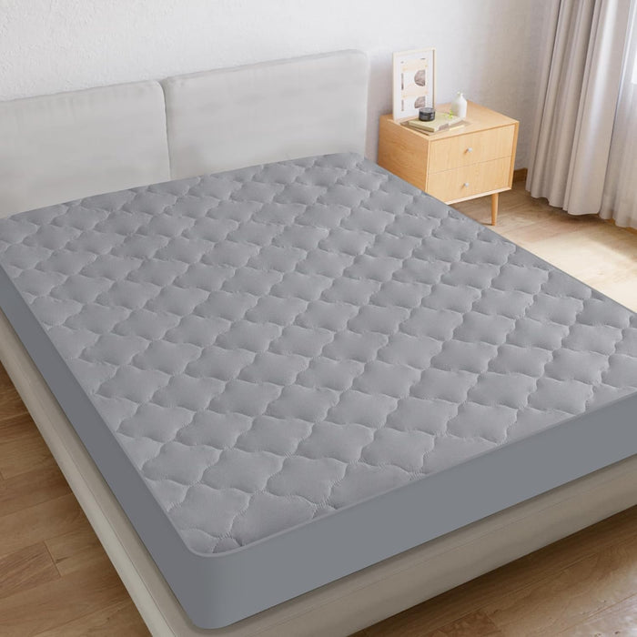 Waterproof Mattress Protector Quilted Twin & Full Size, Breathable & Noiseless Mattress Pad Cover, Fitted with Deep Pocket, Grey - Biloban Online Store