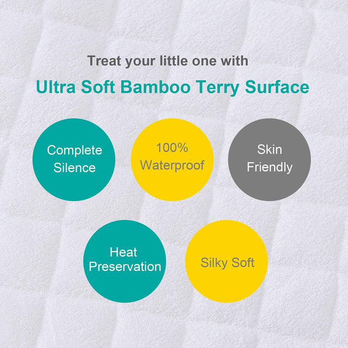 Waterproof Natural Bamboo Mattress Protector Compatible with Nestig Mini Crib - 2 Pack - Biloban Online Store