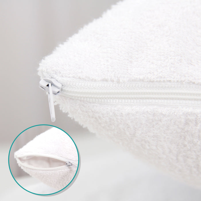 Toddler Pillowcase- 2 Pack, Waterproof, Bamboo Terry Surface, White - Biloban Online Store
