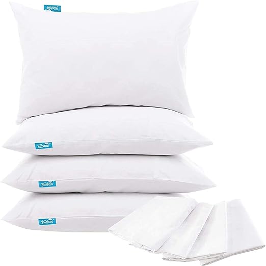 Waterproof Toddler Pillowcase with Zippper - 4 Pack, Ultra Soft Microfiber, Fits Toddler Pillow 12"x16", 13"x18" or 14"x19", White - Biloban Online Store