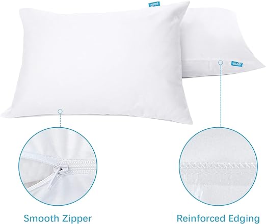 Waterproof Toddler Pillowcase with Zippper - 4 Pack, Ultra Soft Microfiber, Fits Toddler Pillow 12"x16", 13"x18" or 14"x19", White - Biloban Online Store