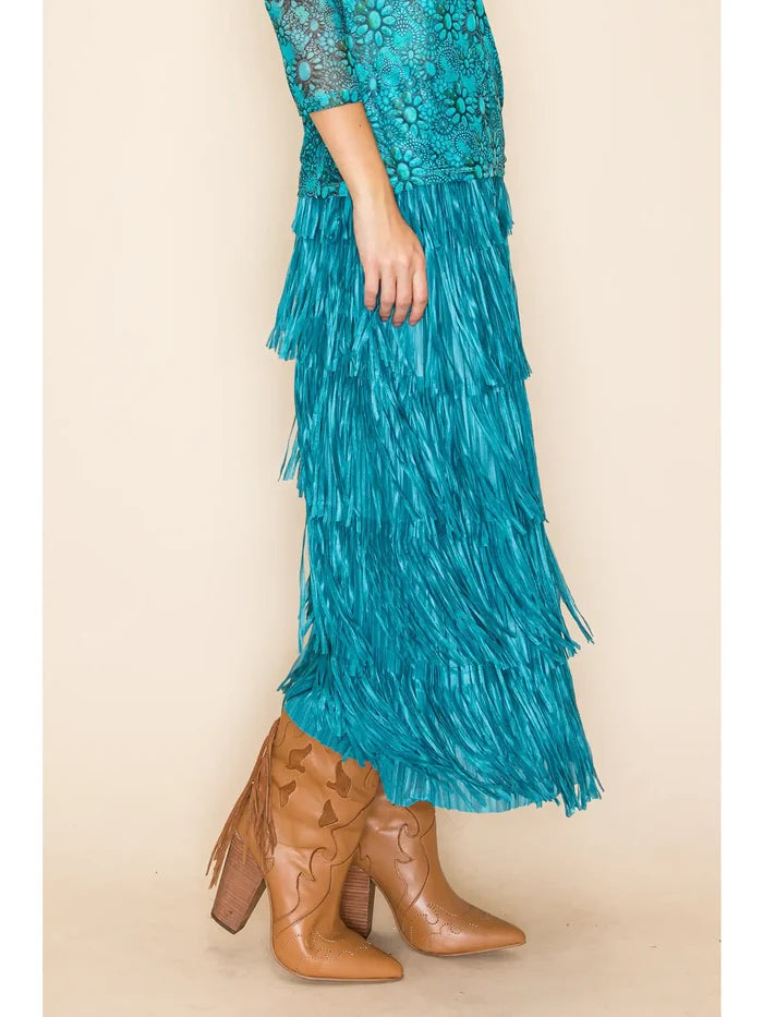 WAY Poly Fringe Skirt  (7 colors)