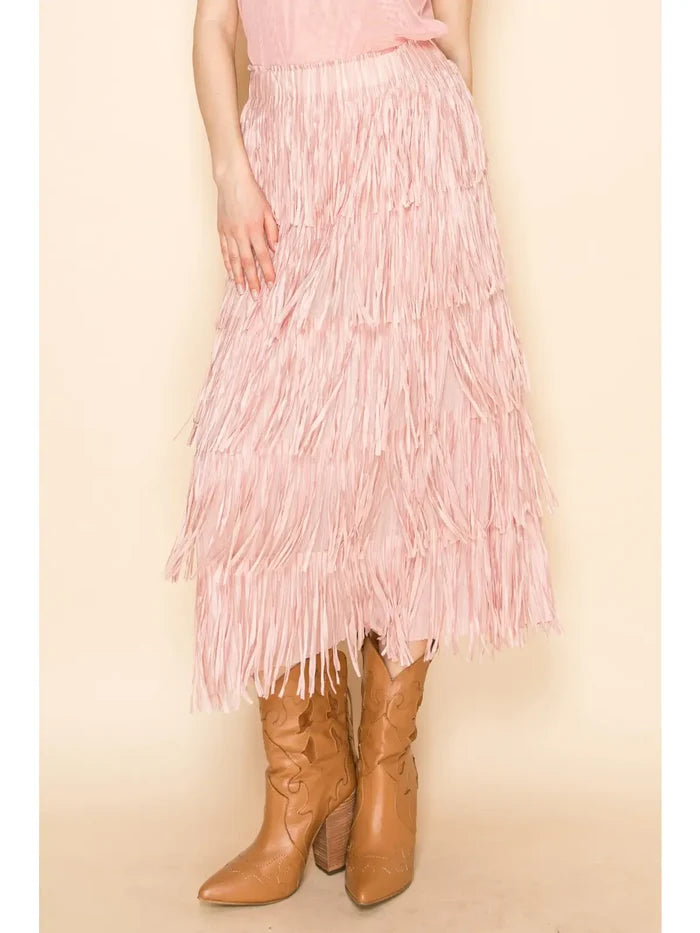 WAY Poly Fringe Skirt  (7 colors)