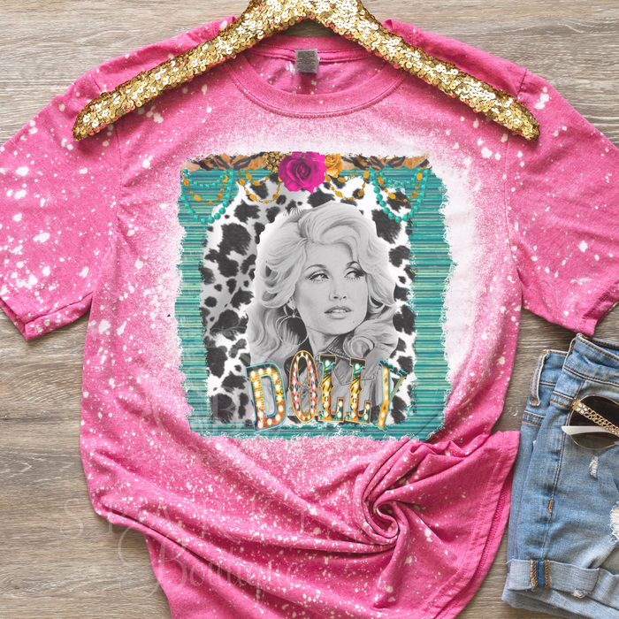 Western Cow Print Bleached Shirt