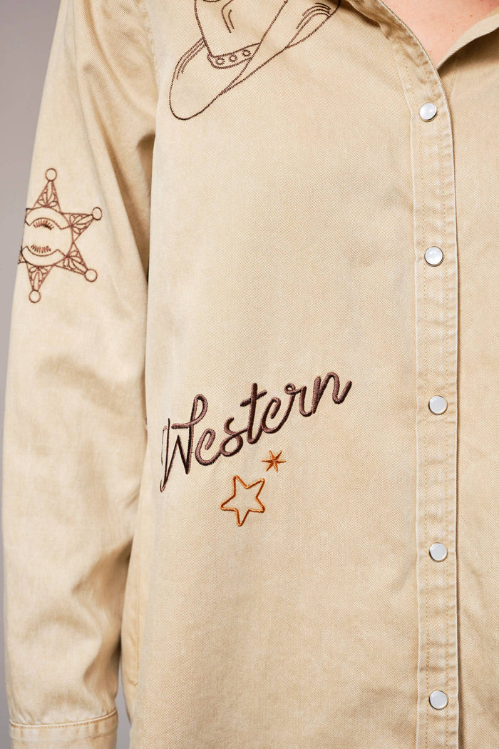 Western Embroidered Snap Button Shirt