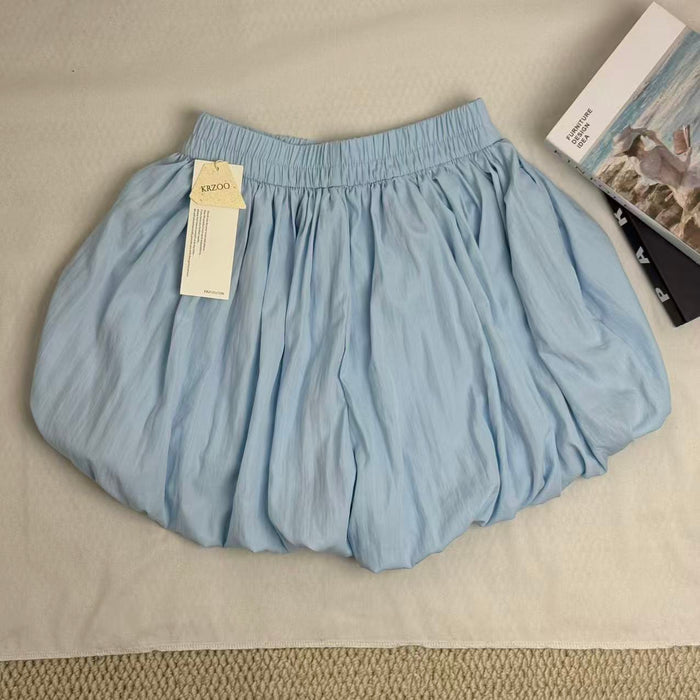 White A-Line Puffy Tulip Skort