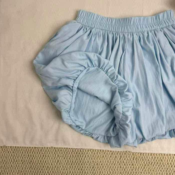 White A-Line Puffy Tulip Skort