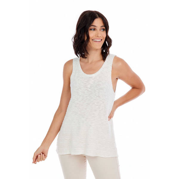 WHITE CHERRI KNIT TANK