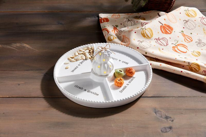 White Pumpkin Light-Up Sitter