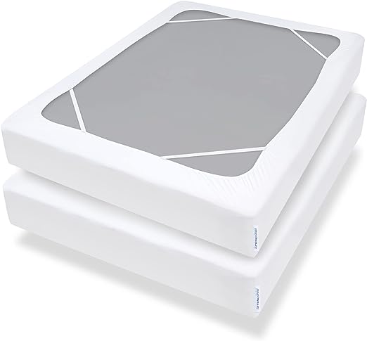 Box Spring Cover with Smooth and Elastic Woven Material, 2 Pack, Wrinkle & Fading Resistant & Dustproof, White - Biloban Online Store