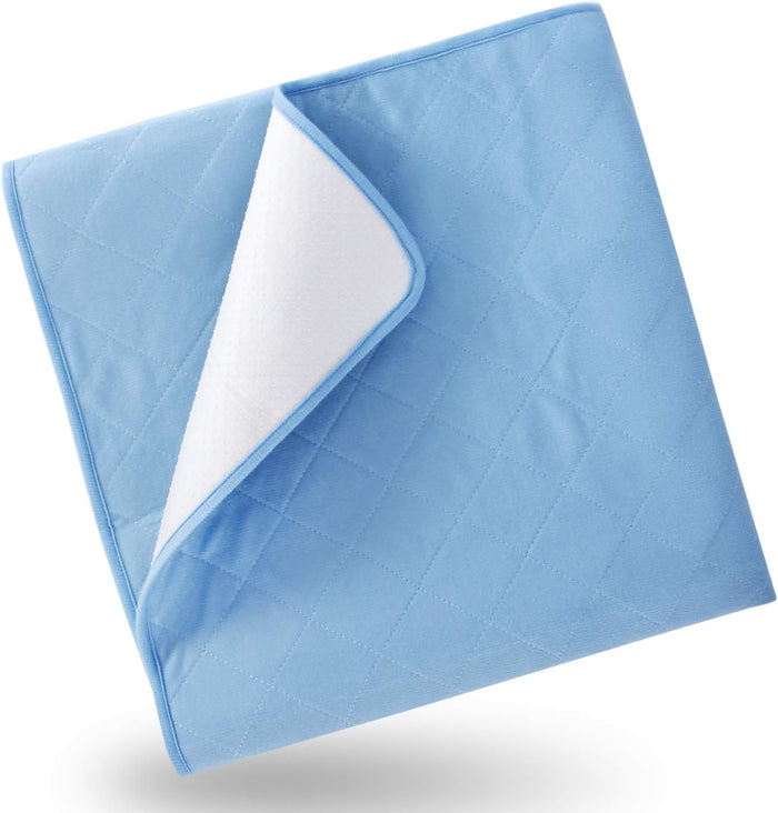 Washable Reusable Bed Pad - 34" x 52", Incontinence Underpads, Waterproof Chuck Pads, Sheet Protector with Non-slip Back for Adults, Elderly, Kids and Pets, Machine Washable, Blue - Biloban Onelin Store