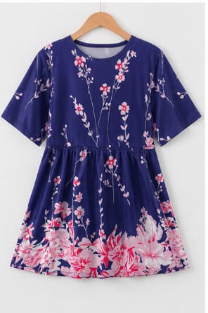 Women Floral Casual Blouse – Loose Fit Short Sleeve Summer Top