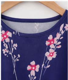 Women Floral Casual Blouse – Loose Fit Short Sleeve Summer Top