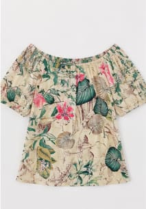 Women Off Shoulder Floral Blouse – Casual Summer Printed Top