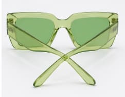 Women’s Oversized Square Sunglasses – Transparent Green Frame – Green Fashion Statement Shades