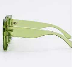 Women’s Oversized Square Sunglasses – Transparent Green Frame – Green Fashion Statement Shades