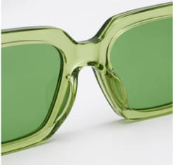 Women’s Oversized Square Sunglasses – Transparent Green Frame – Green Fashion Statement Shades