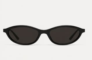 Women’s Slim Cat Eye Sunglasses – Black Frame with Dark Tinted Lenses – Minimal Chic Fashion Eyewear