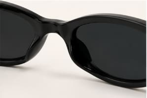 Women’s Slim Cat Eye Sunglasses – Black Frame with Dark Tinted Lenses – Trendy Y2K Fashion Eyewear