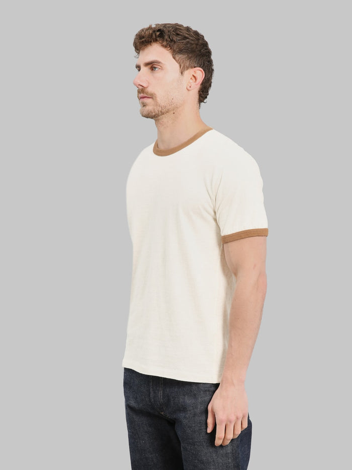 Wonder Looper Recycled Cotton Foxfibre® Ringer T-Shirt Sand