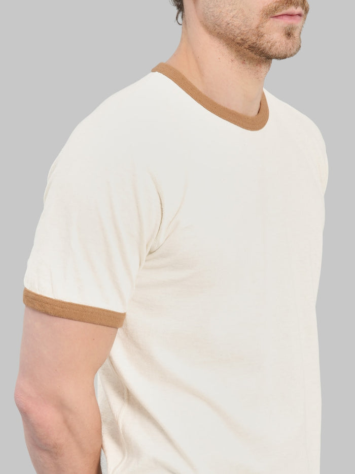 Wonder Looper Recycled Cotton Foxfibre® Ringer T-Shirt Sand