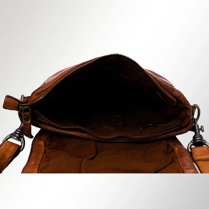 WOVEN LEATHER CROSSBODY