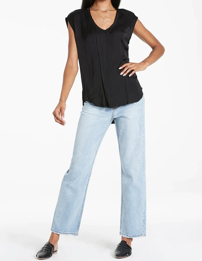 YANIS SILKY TOP BLACK
