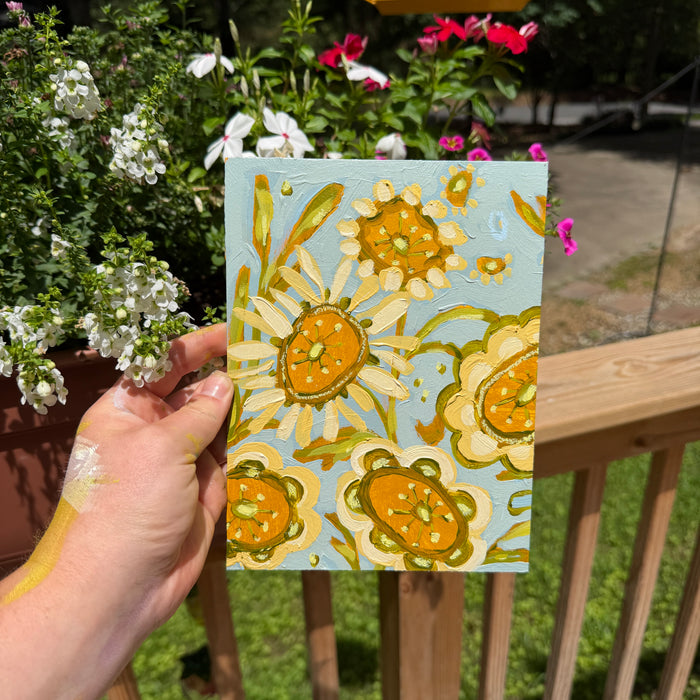 Yellow Folklore Florals Original Artboard No. 1