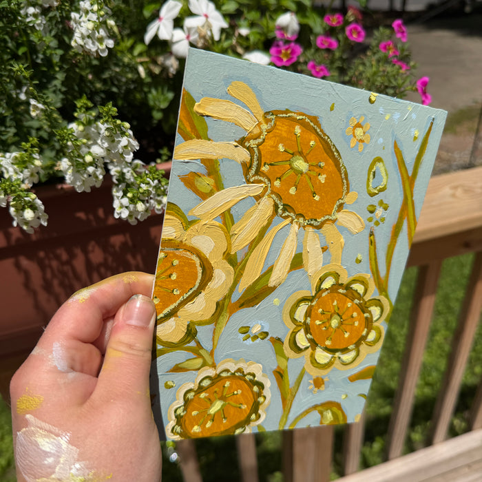 Yellow Folklore Florals Original Artboard No. 2