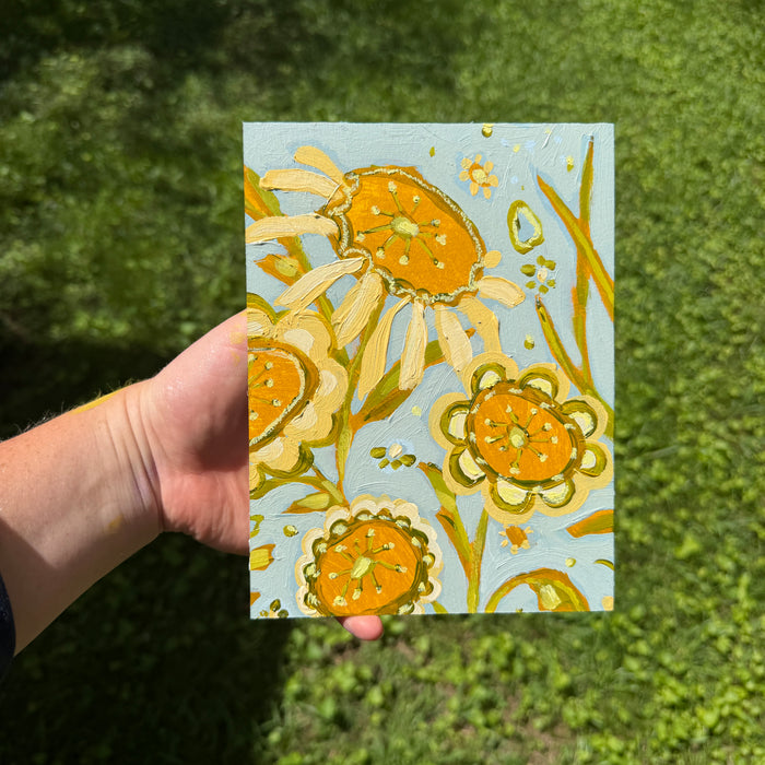 Yellow Folklore Florals Original Artboard No. 2