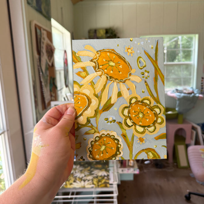 Yellow Folklore Florals Original Artboard No. 2