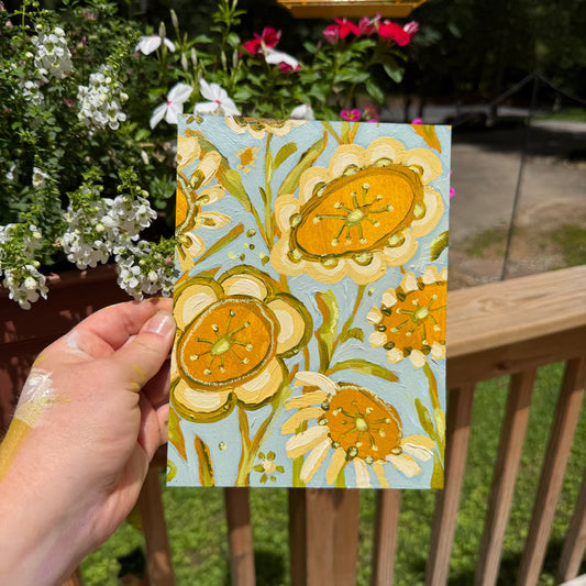 Yellow Folklore Florals Original Artboard No. 3