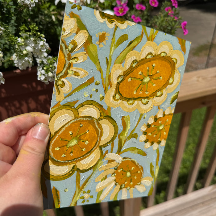 Yellow Folklore Florals Original Artboard No. 3