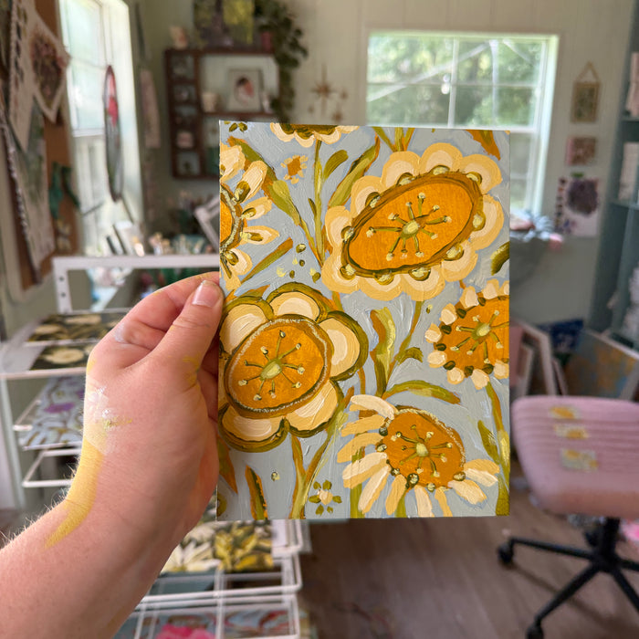 Yellow Folklore Florals Original Artboard No. 3