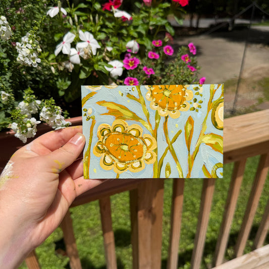 Yellow Folklore Florals Original Artboard No. 6