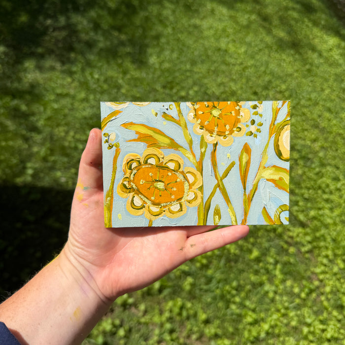 Yellow Folklore Florals Original Artboard No. 6