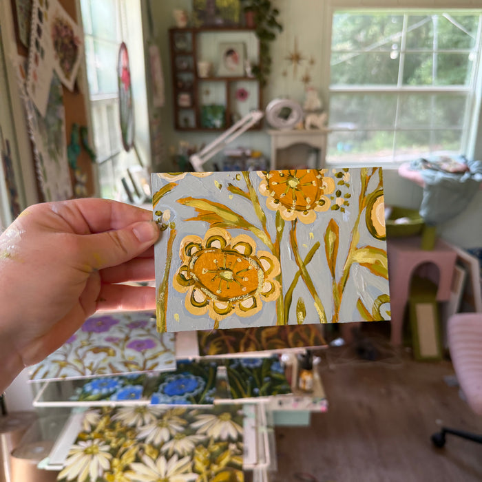 Yellow Folklore Florals Original Artboard No. 6