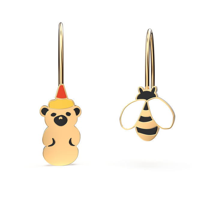 Yellow Owl Workshop - Honey Bear + Honey Bee Earrings (Final Sale)